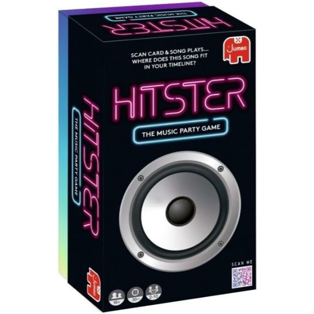 Jumbo Hitster Music Party Multicolor Game Card Quiz 300 Hits 2-10 Players Family